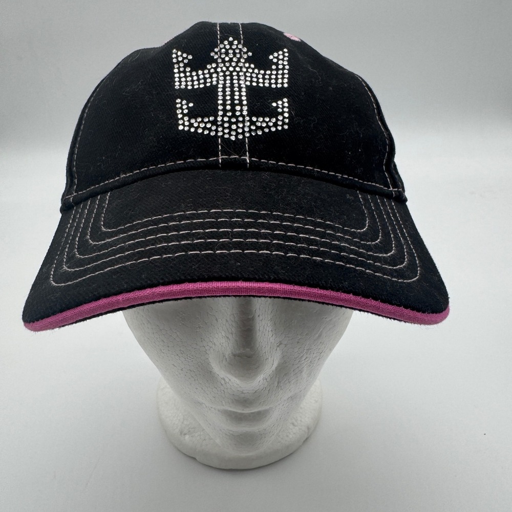 Royal Caribbean Oasis‎ of the Seas Hat Black Pink Rhinestone Anchor Baseball Cap